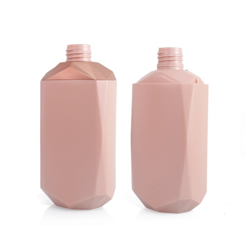 A 450ml white cosmetic bottle photographed against a neutral background, representative of the PET, HDPE and PETG bottles where brands make recyclable, recycled-content and bio-based packaging claims